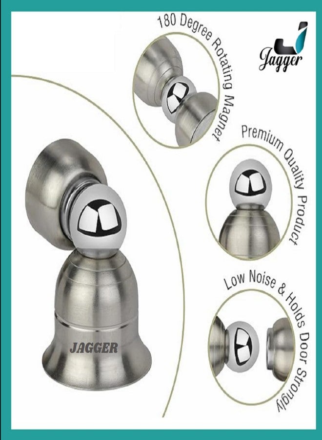 JAGGER JBA258 Heavy Duty Stainless Steel 3 inch Door Magnet Stopper Soft-Catch | Door Stop | Door Magnets to Hold Door | Door Magnet 360' Angle Hold with Screw Fitting Combo Pack (2) - Image 3